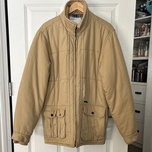 Analog Men's Tan Utility Field Quilted Coat Heavy duty work Sz Large